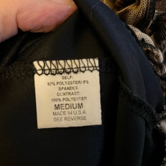 Cheetah Print High Neck Tie Bow Sleeveless Top with Elastic Bottom, Size Medium - Picture 5 of 7